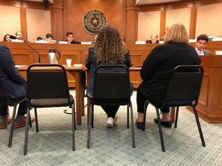 Chevonne Lorigo-Johst testifying before the Texas Legislature.